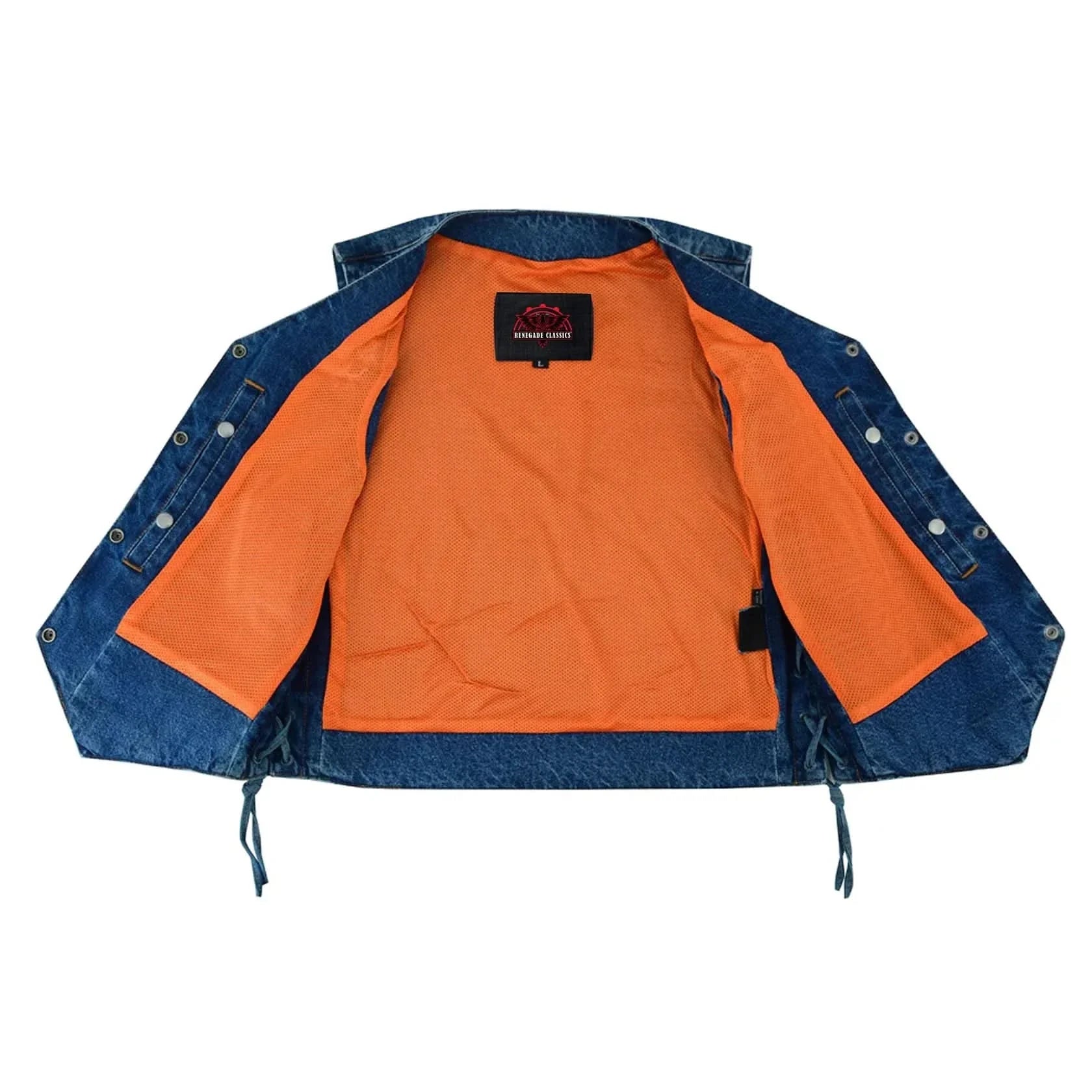 Women's 6 Pocket Denim Utility Vest - Blue