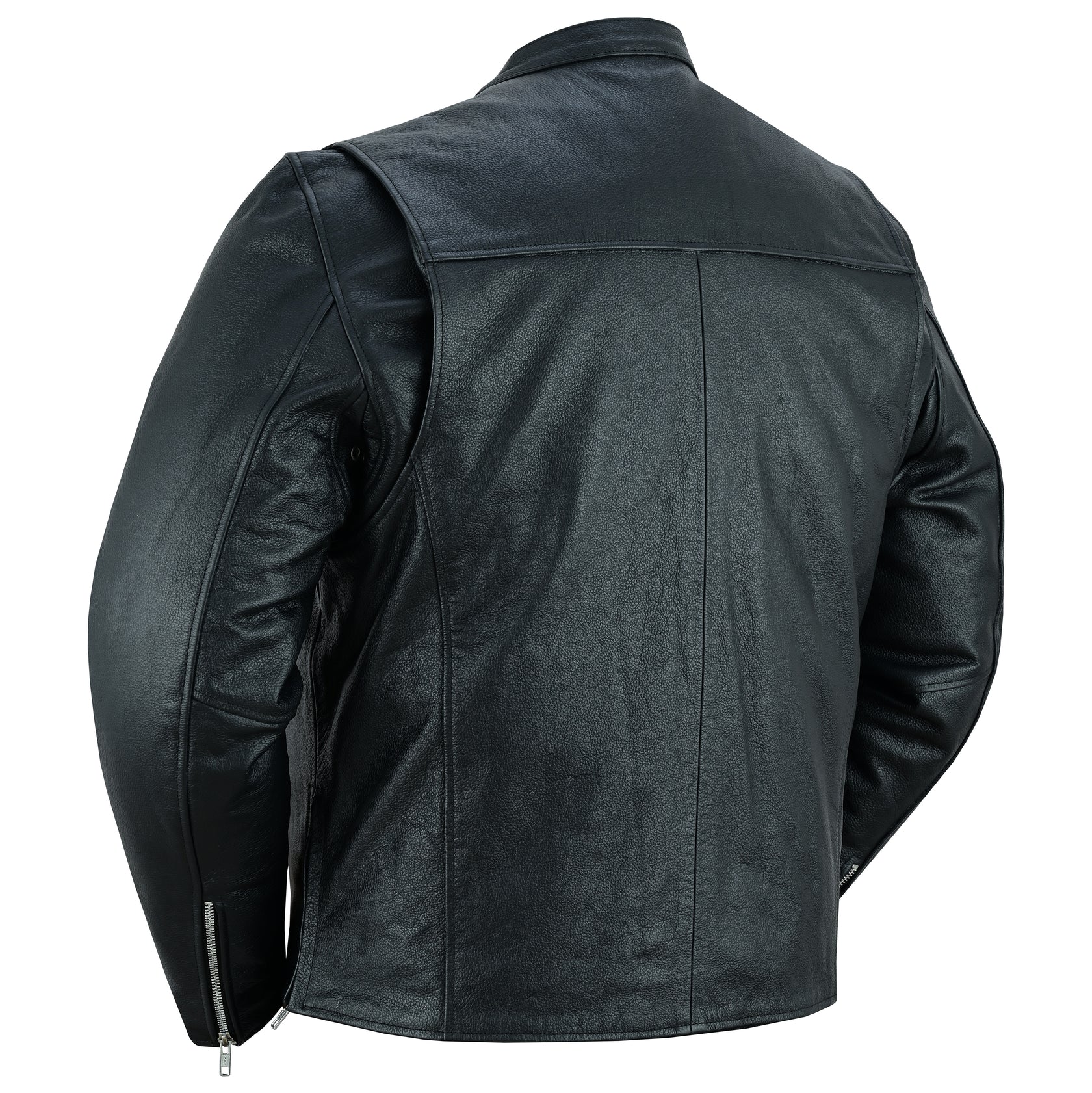 Men's Classic Black Scooter Leather Jacket
