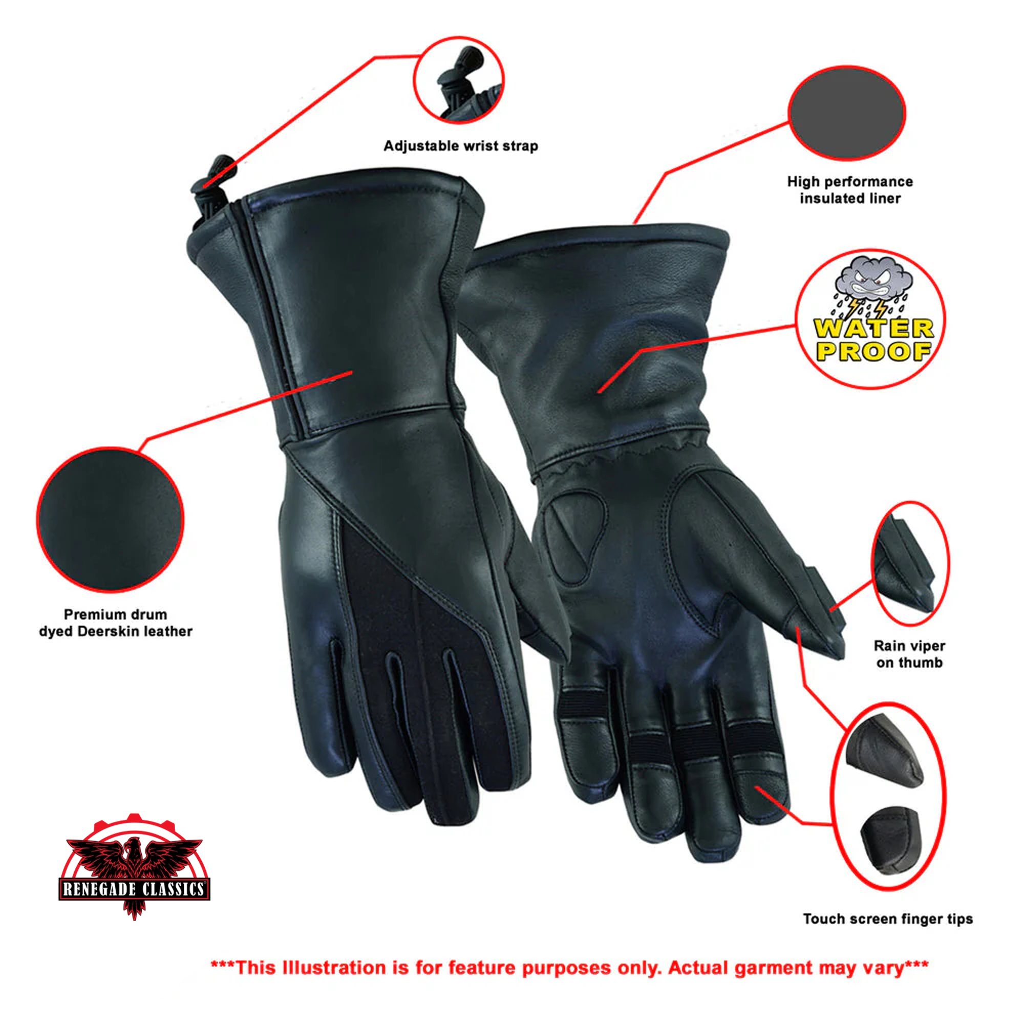 Women's Feature-Packed Deer Skin Insulated Cruiser Glove