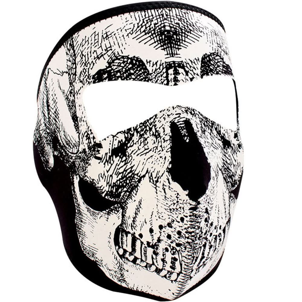 WNFM2 ZAN® Full Mask - Neoprene - Black and White Skull Face