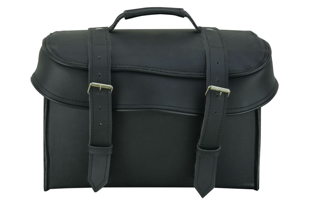 Leather Black PVC Large Four Piece Motorcycle Touring Tail Bag