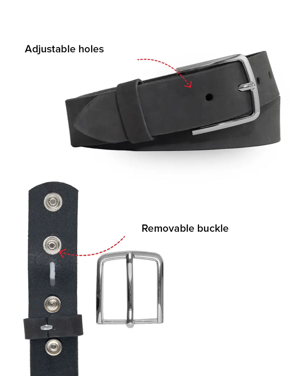Gunmetal Nubuck Belt