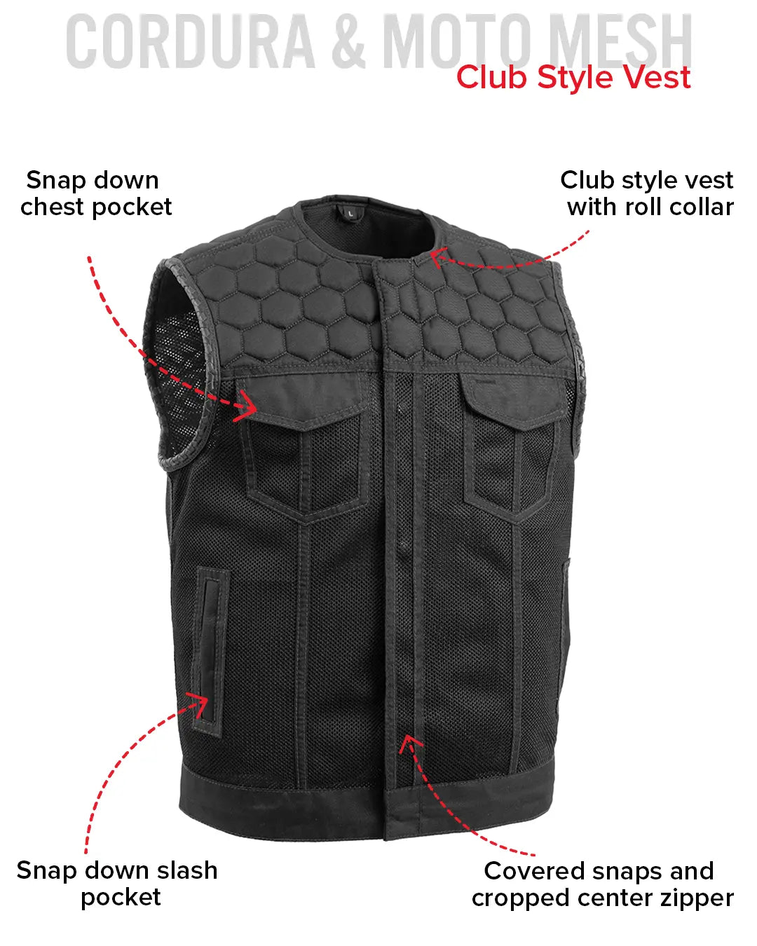 Lowside Hornet Moto Mesh Men's Club Style Vest