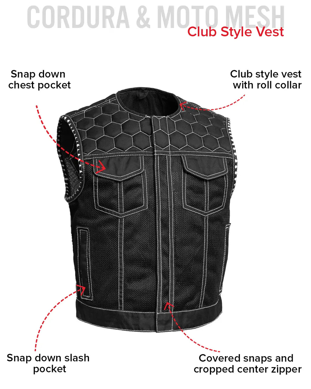 Lowside Hornet Moto Mesh Men's Club Style Vest