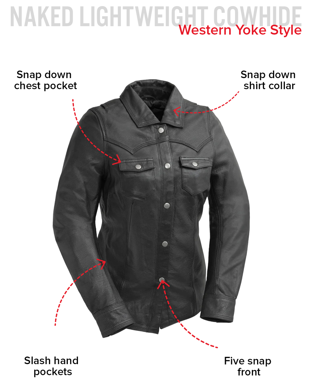 Onyx Women's Leather Motorcycle Shirt