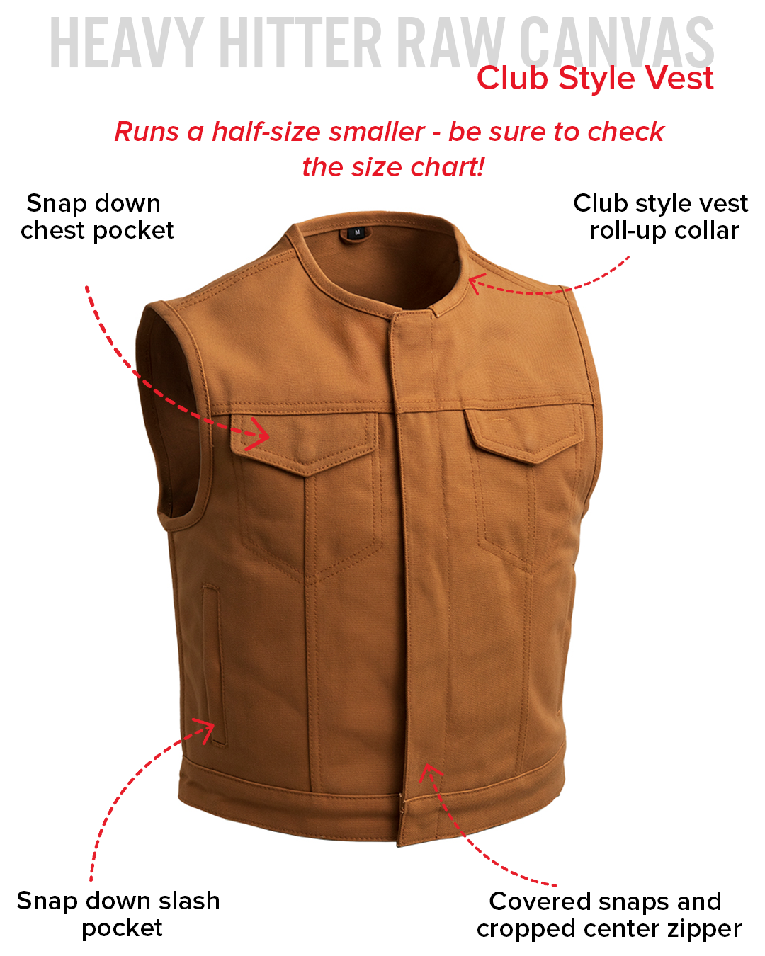 Lowside Duck Men's Motorcycle Canvas Vest