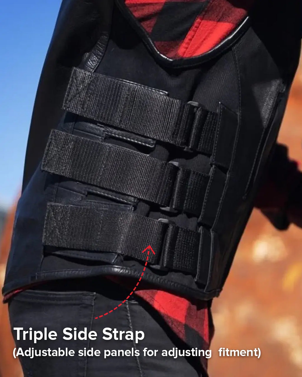 Commando Men's Leather Swat Style Motorcycle Vest