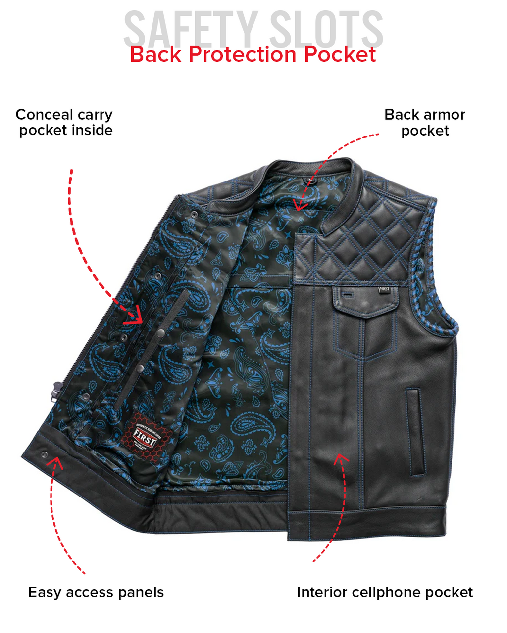 Sinister - Men's Motorcycle Leather Vest