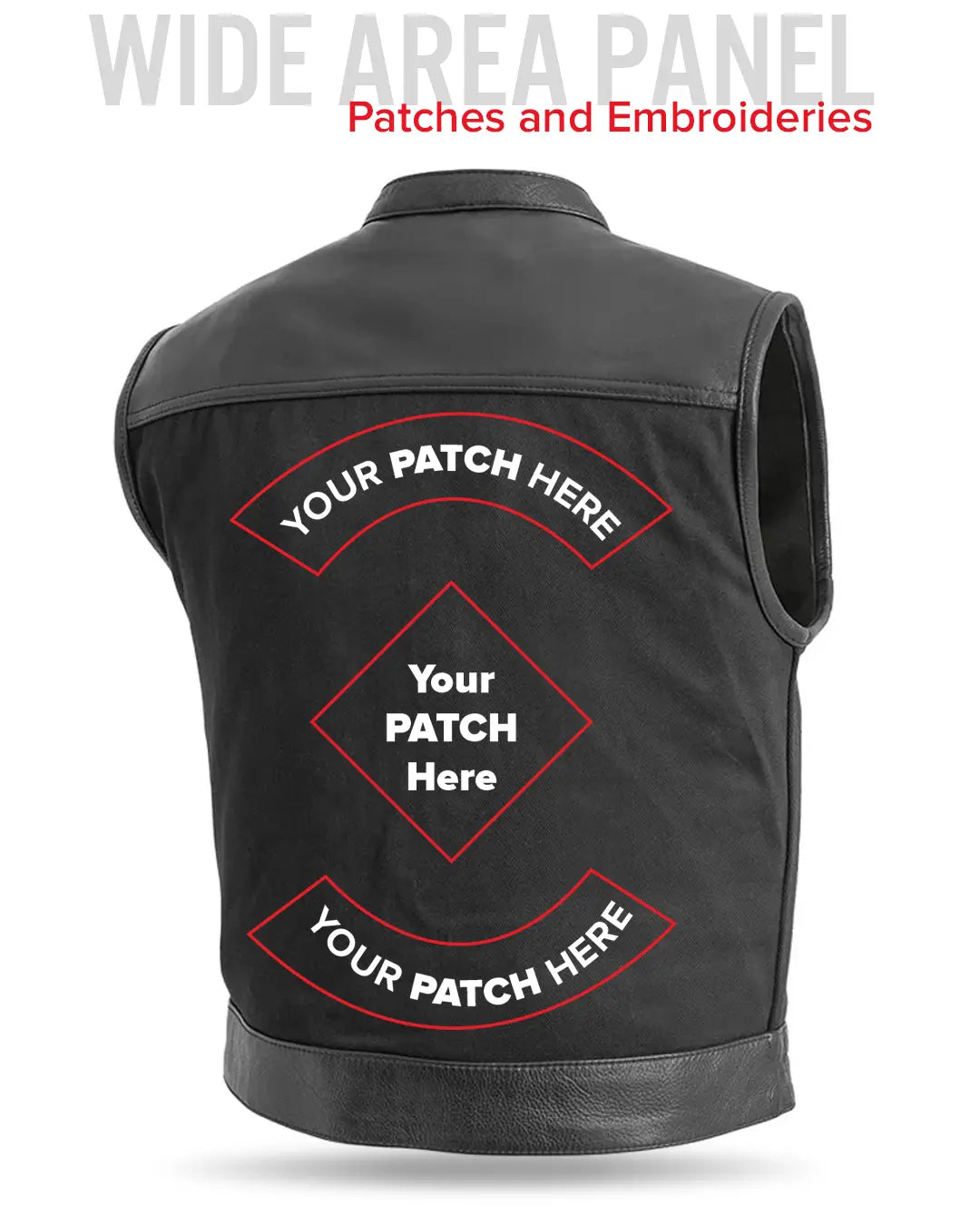 Lowrider Men's Motorcycle Leather/Twill Vest