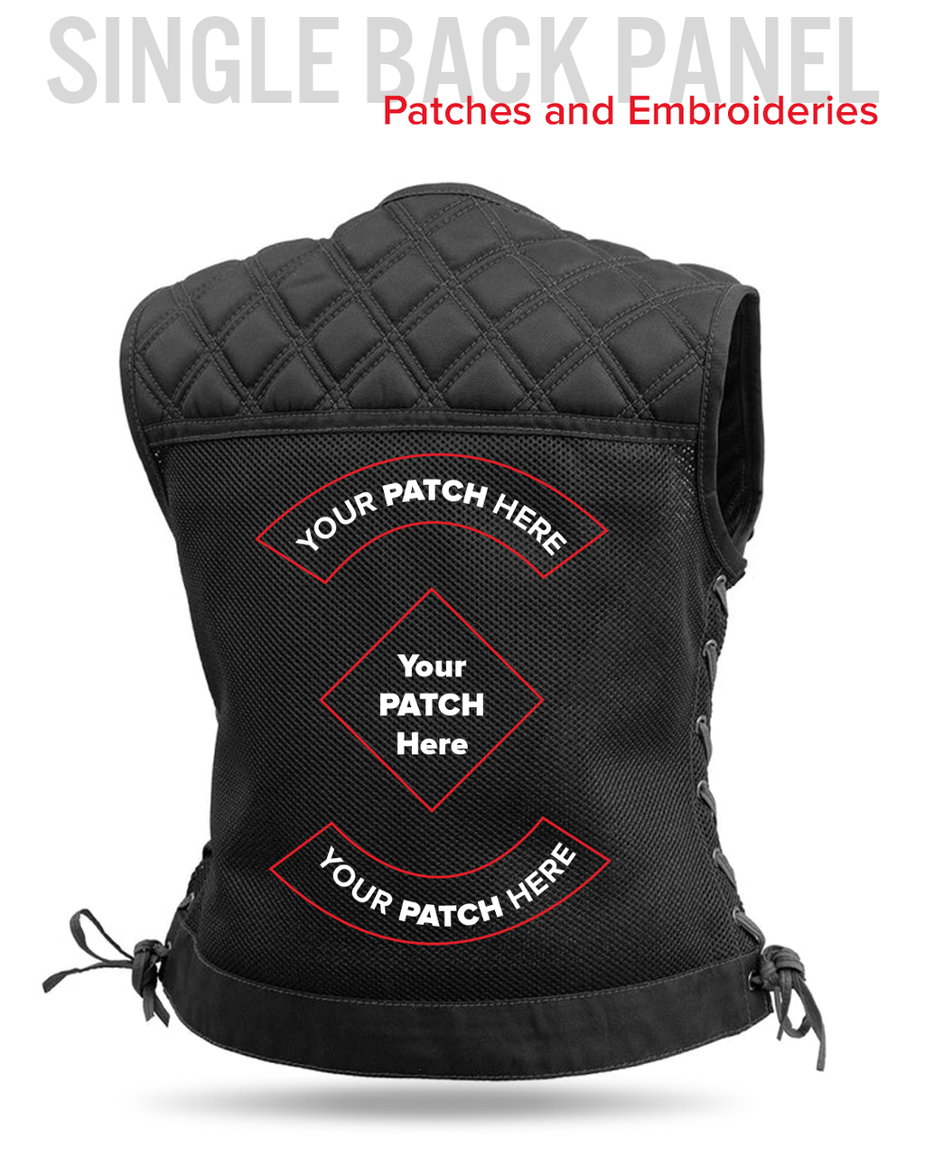 Bonnie Moto Mesh Women's Motorcycle Vest - Diamond Quilt