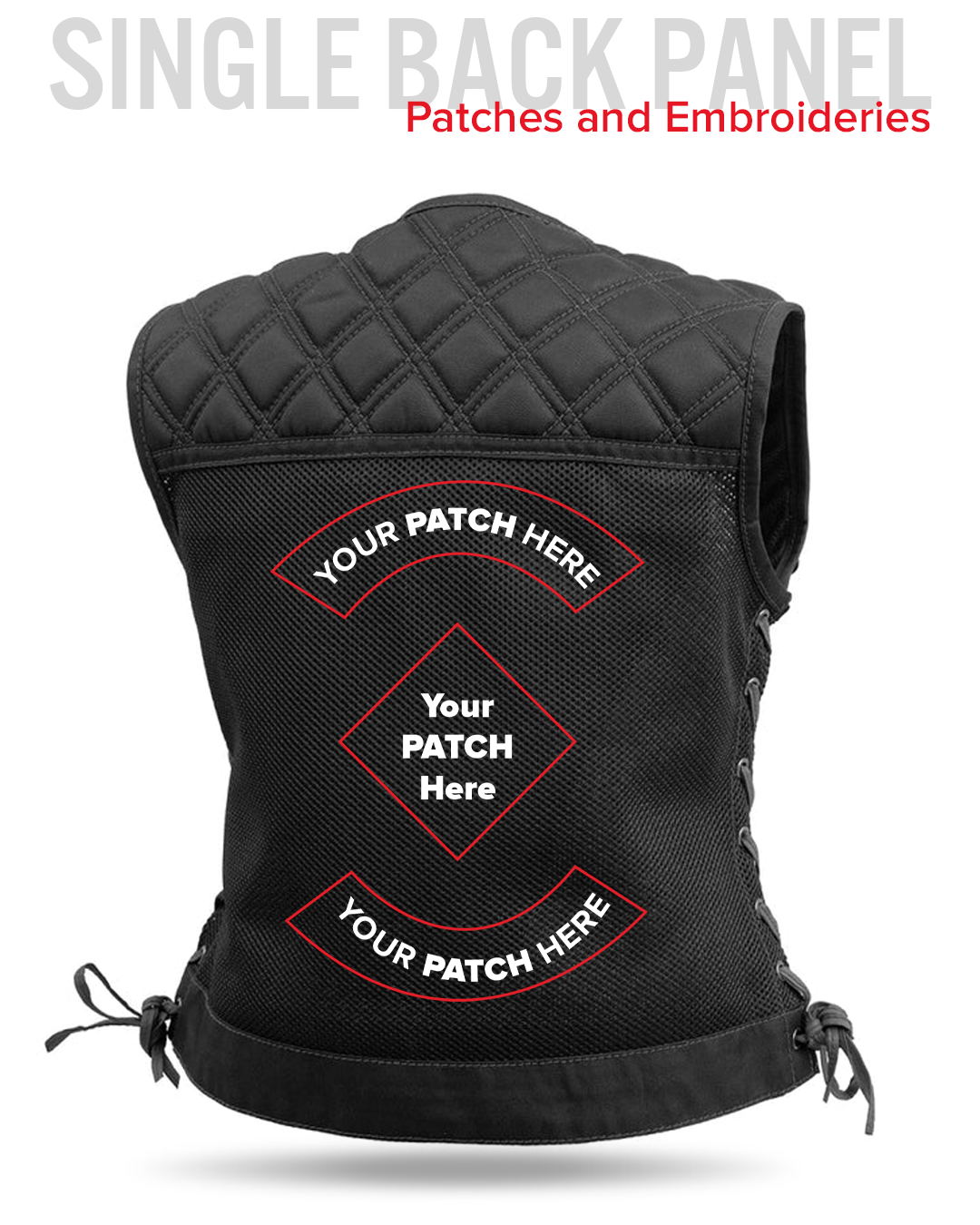 Bonnie Moto Mesh Women's Motorcycle Vest - Diamond Quilt