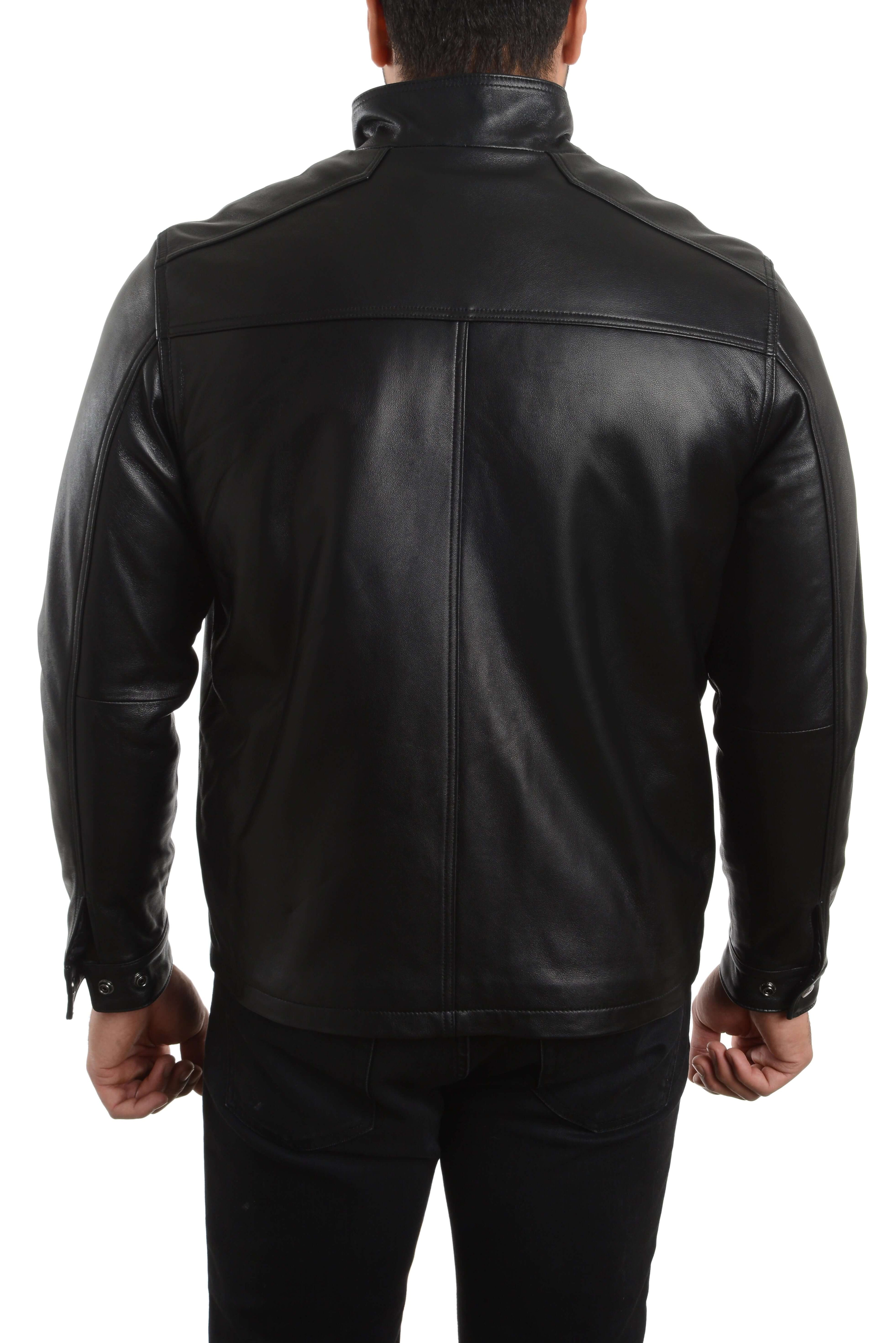 REED EST. 1950 Men's Jacket Genuine Lambskin Leather Stand UP Collar Winners Coat - Imported