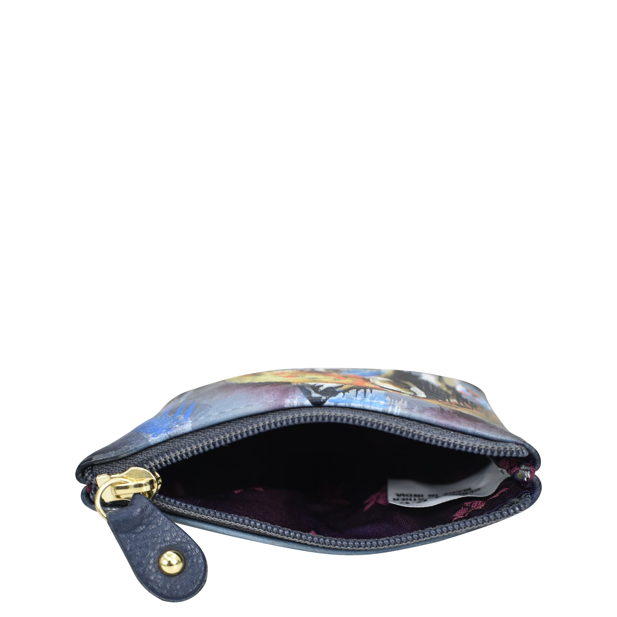 Coin Pouch - 1031 - Hand-painted original artwork with Abstract Leopard design Genuine Leather