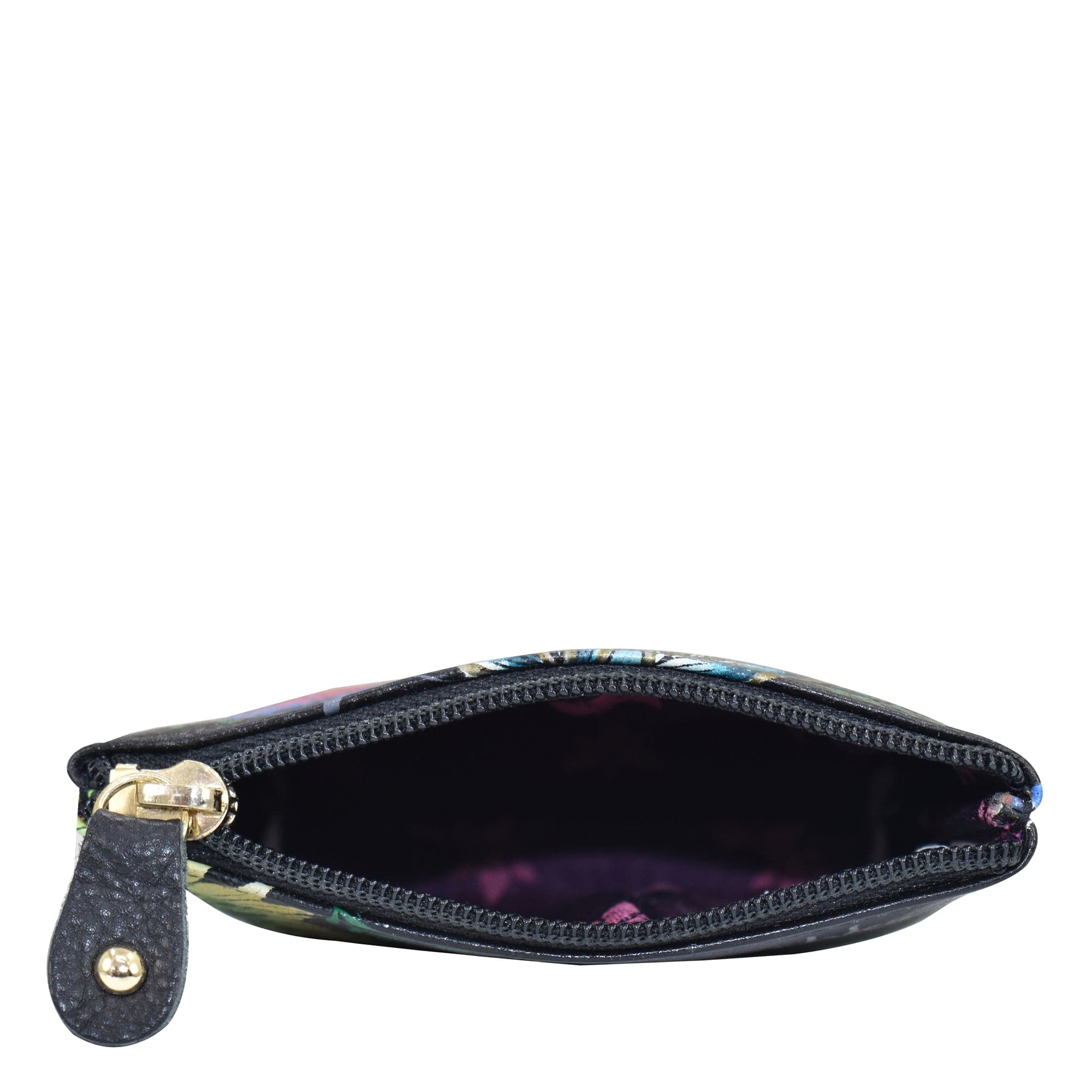 Coin Pouch - 1031 Hand-painted original artwork with Rainforest Beauties leather