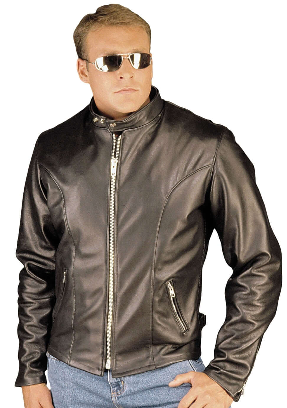REED Classic Motorcycle Leather Jacket Big and Tall Made in USA