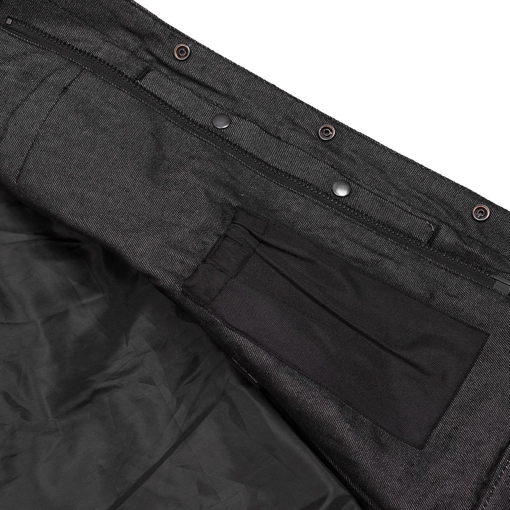 Men's Leather-Denim Combo Motorcycle  Vest - No Collar