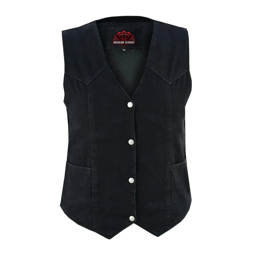 Women's Denim Classic Plain Sides Vest