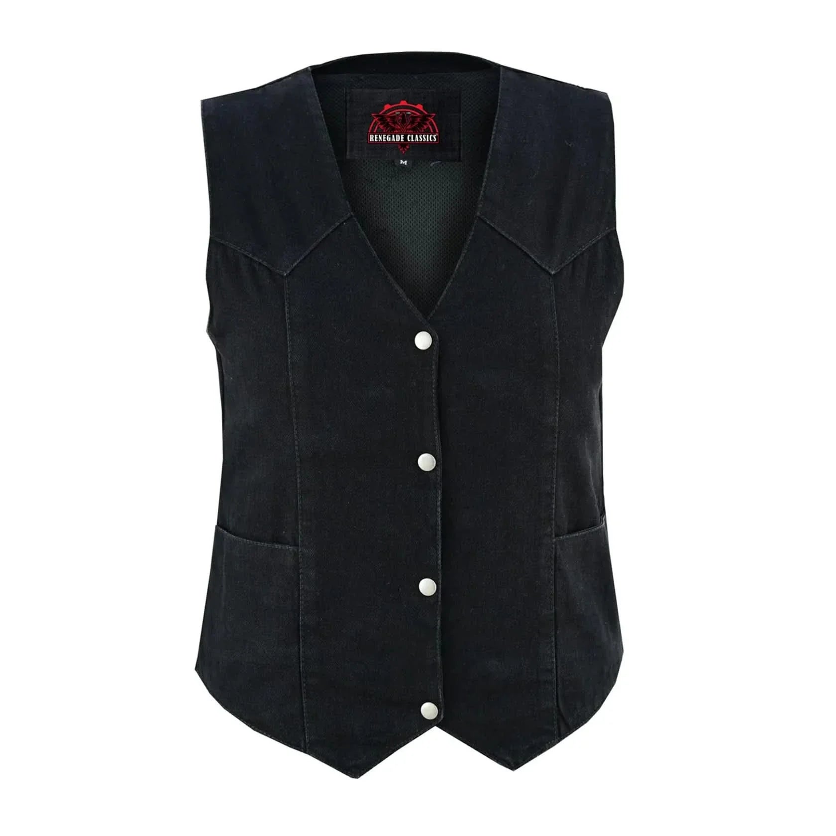 Women's Denim Classic Plain Sides Vest