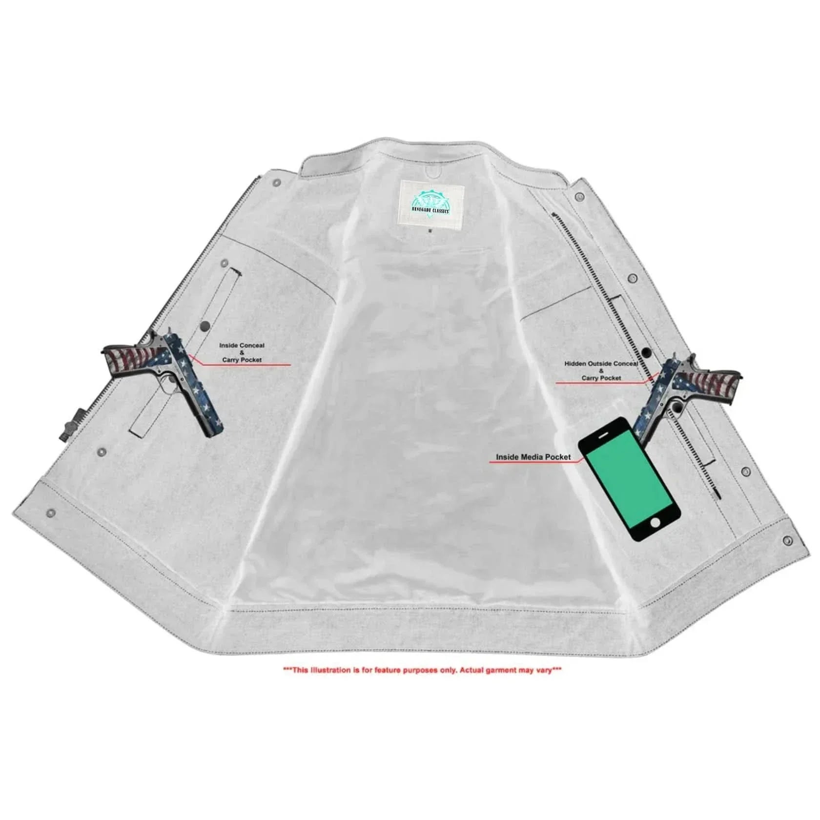 Women's Denim Classic Plain Sides Vest