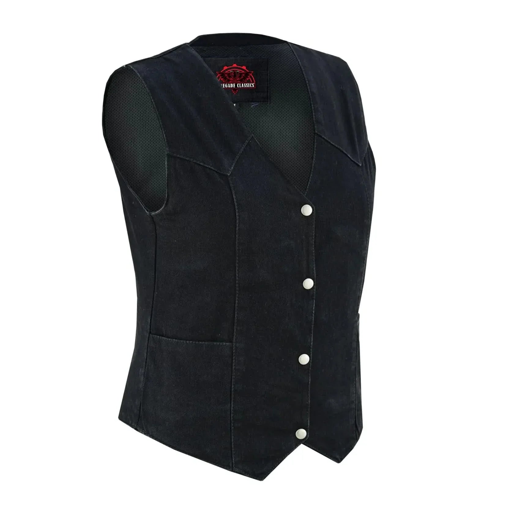 Women's Denim Classic Plain Sides Vest