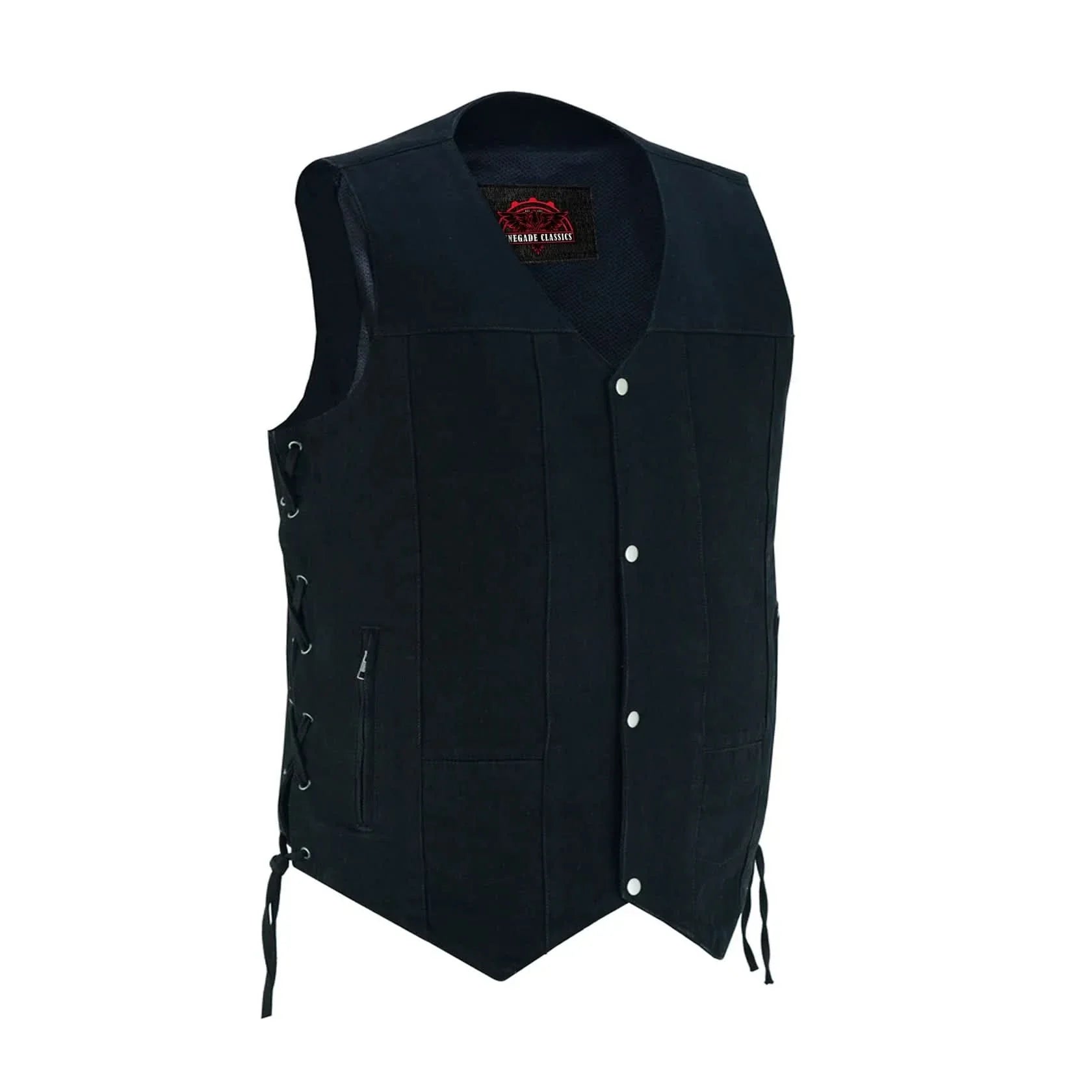 Men's Ten Pocket Denim Utility Vest - TALL