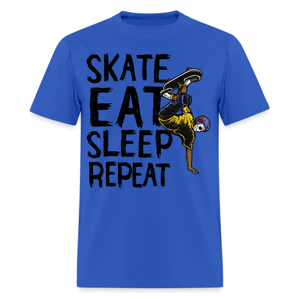 Unisex Classic T-Shirt Skate Eat Sleep Repeat - royal blue