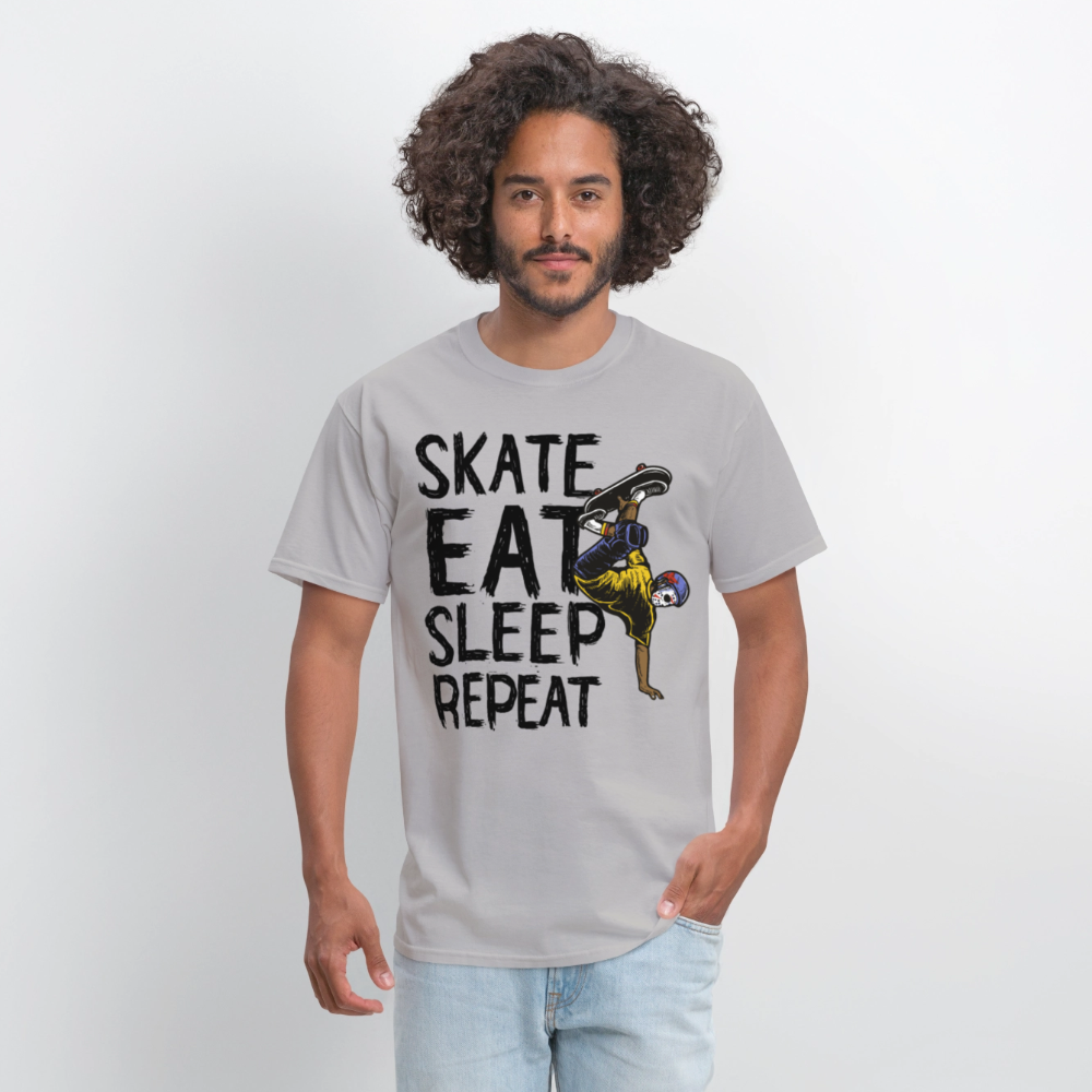 Unisex Classic T-Shirt Skate Eat Sleep Repeat - gravel 
