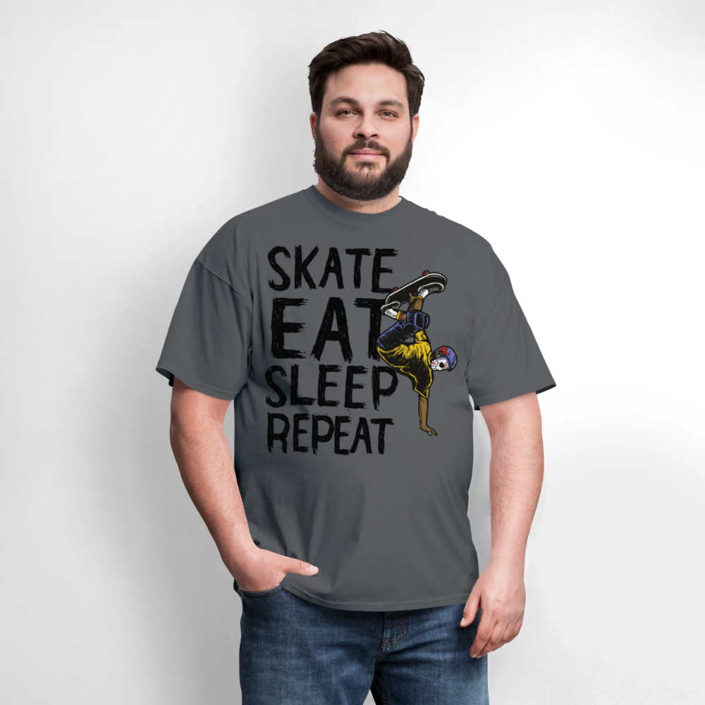 Unisex Classic T-Shirt Skate Eat Sleep Repeat - charcoal