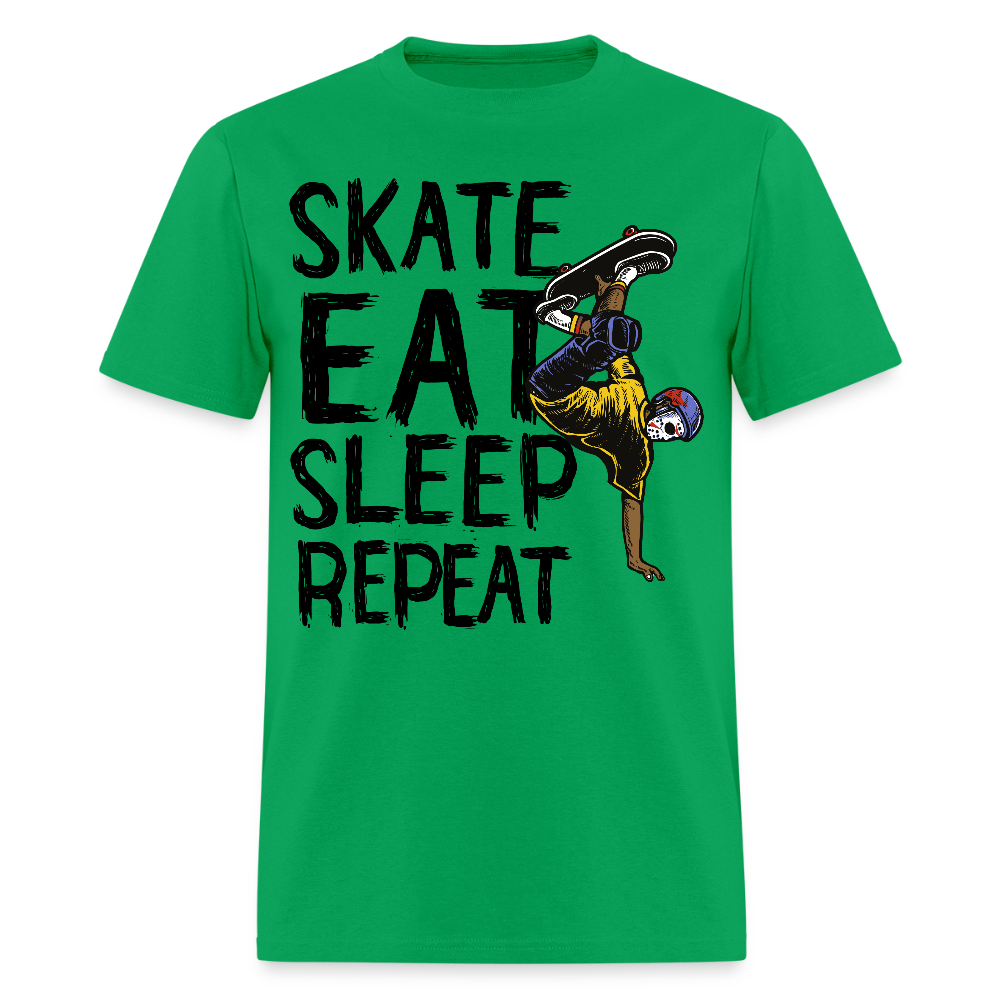 Unisex Classic T-Shirt Skate Eat Sleep Repeat - bright green