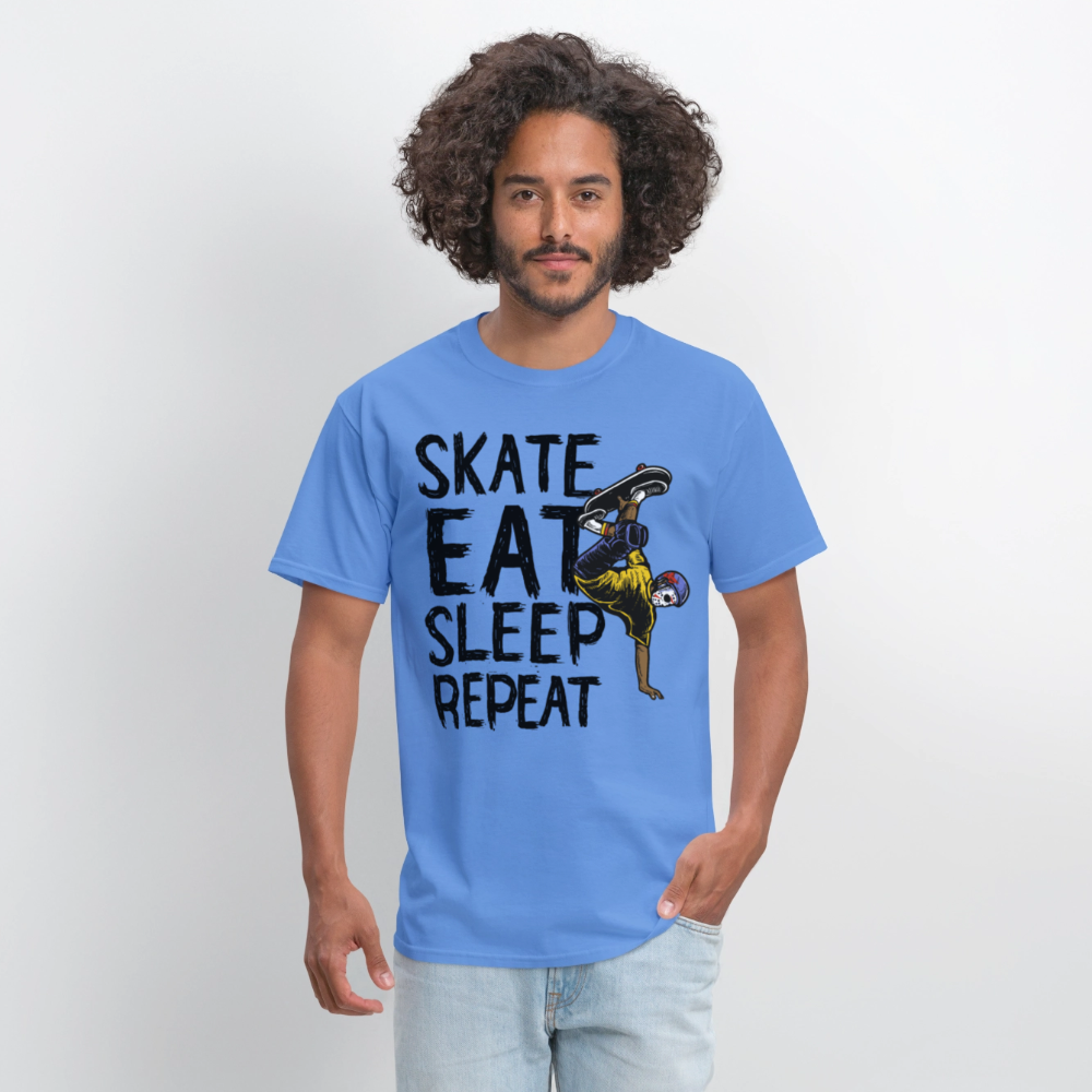 Unisex Classic T-Shirt Skate Eat Sleep Repeat - carolina blue