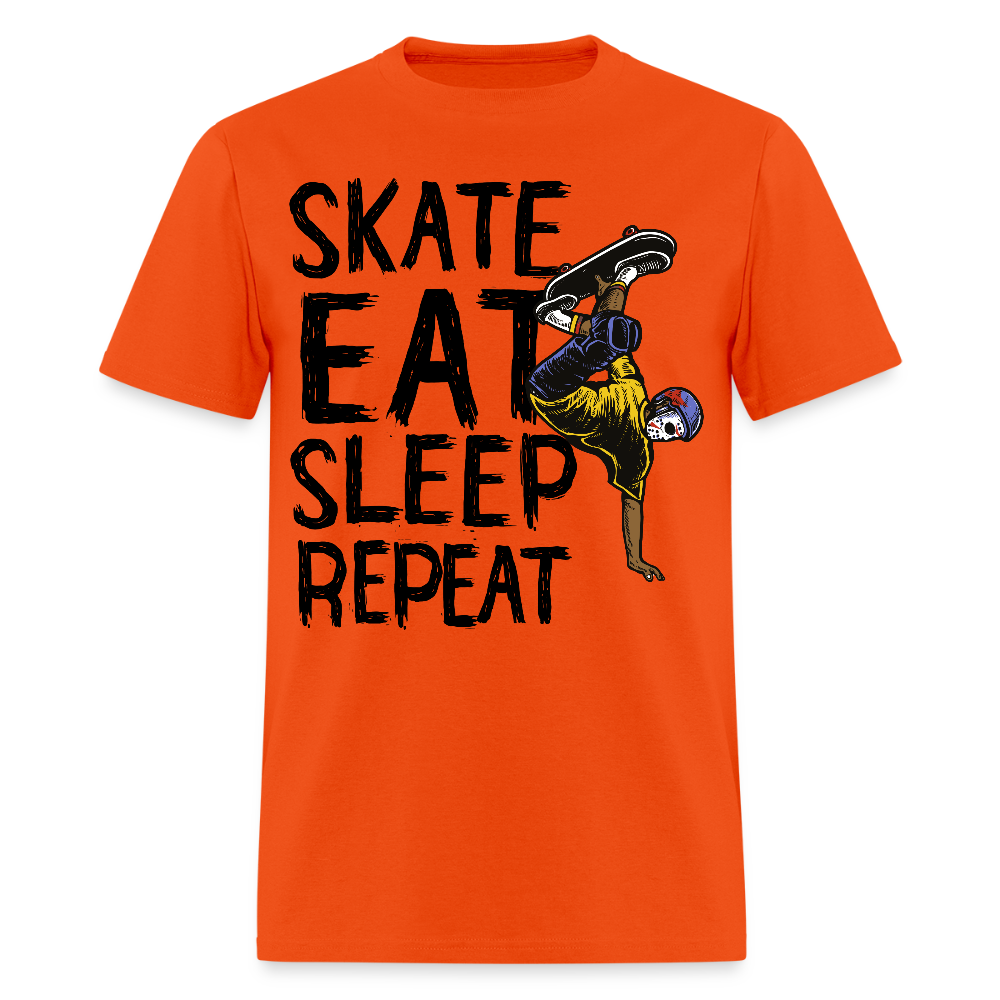 Unisex Classic T-Shirt Skate Eat Sleep Repeat - orange