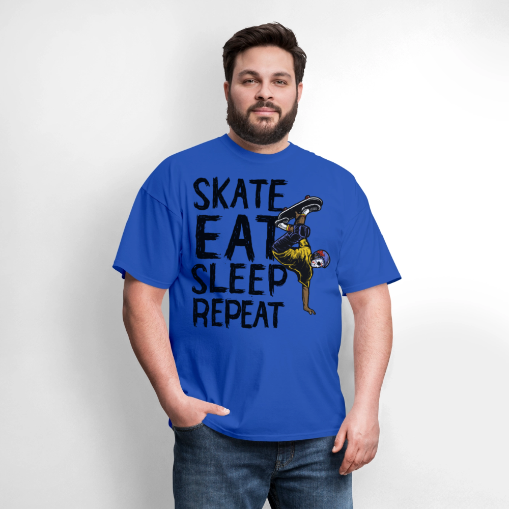 Unisex Classic T-Shirt Skate Eat Sleep Repeat - royal blue