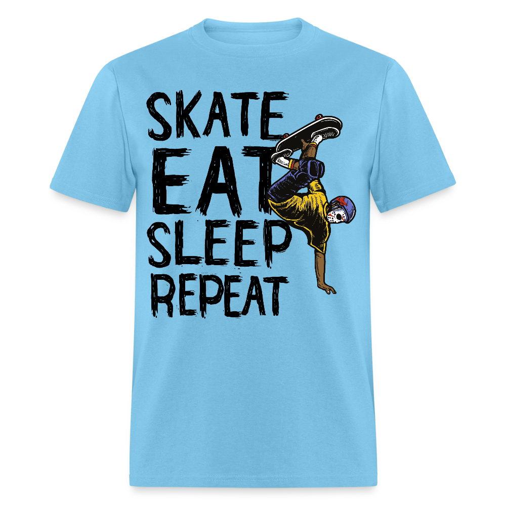 Unisex Classic T-Shirt Skate Eat Sleep Repeat - aquatic blue