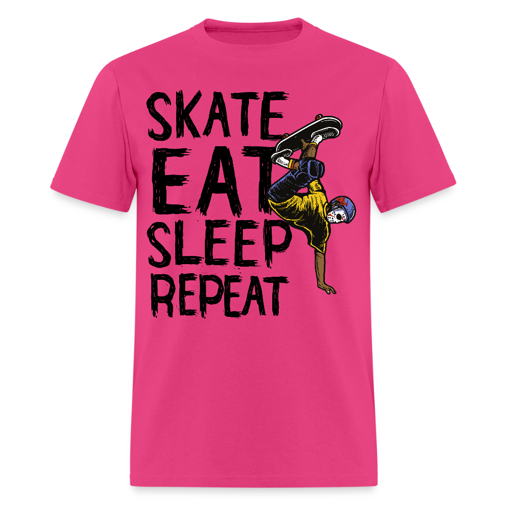 Unisex Classic T-Shirt Skate Eat Sleep Repeat - fuchsia