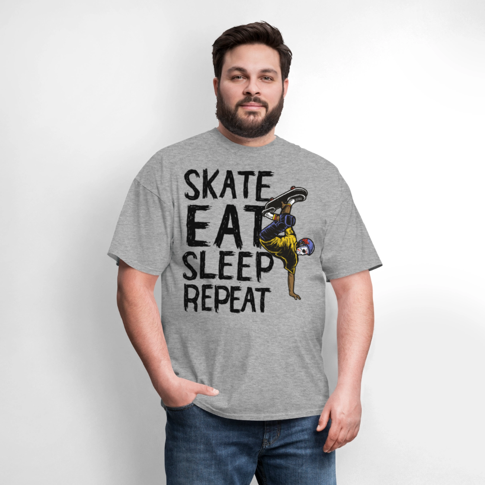 Unisex Classic T-Shirt Skate Eat Sleep Repeat - heather gray