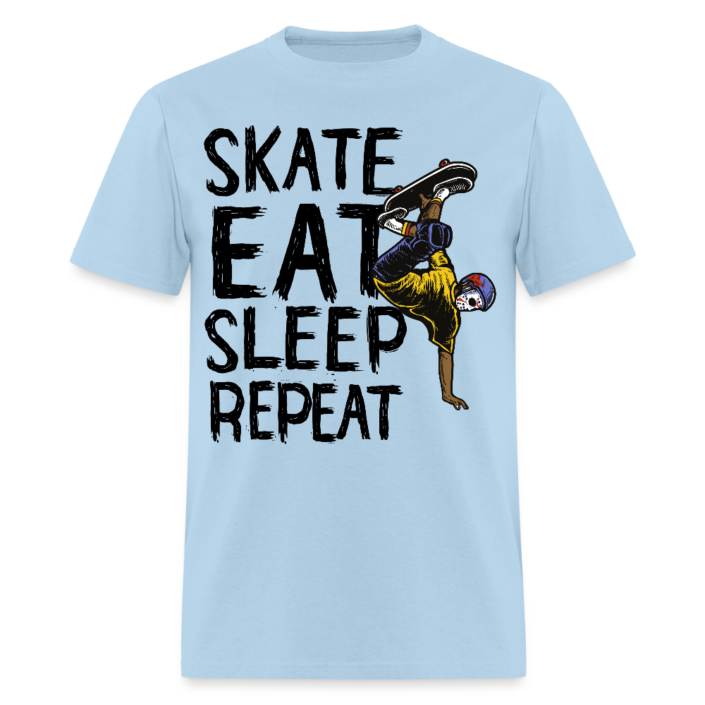 Unisex Classic T-Shirt Skate Eat Sleep Repeat - powder blue