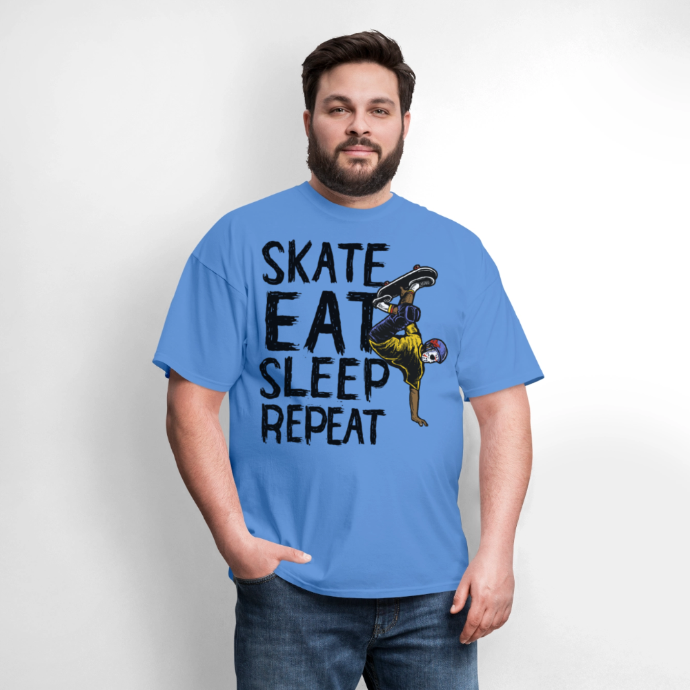 Unisex Classic T-Shirt Skate Eat Sleep Repeat - carolina blue