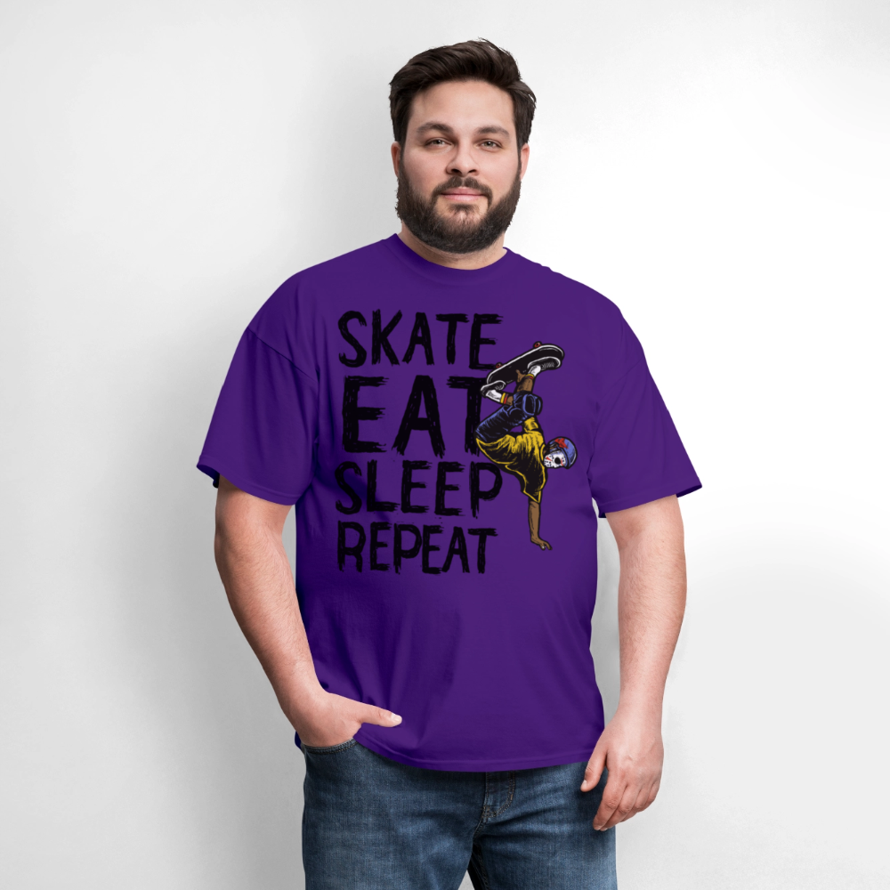Unisex Classic T-Shirt Skate Eat Sleep Repeat - purple