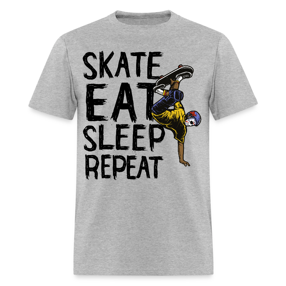 Unisex Classic T-Shirt Skate Eat Sleep Repeat - heather gray