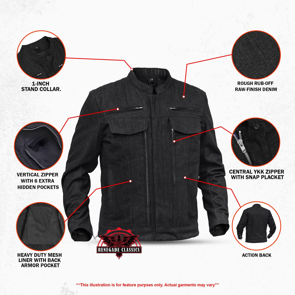 Mens Rough Rub-Off Denim Jacket