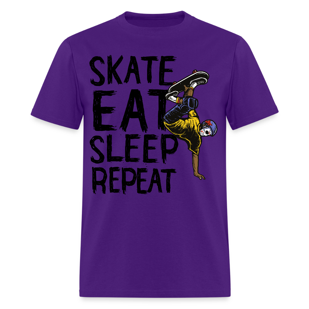 Unisex Classic T-Shirt Skate Eat Sleep Repeat - purple
