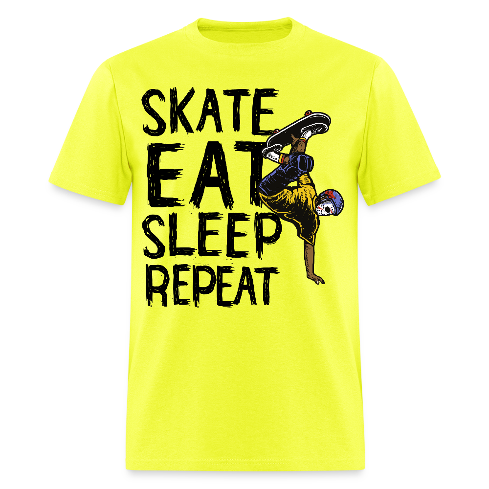 Unisex Classic T-Shirt Skate Eat Sleep Repeat - safety green