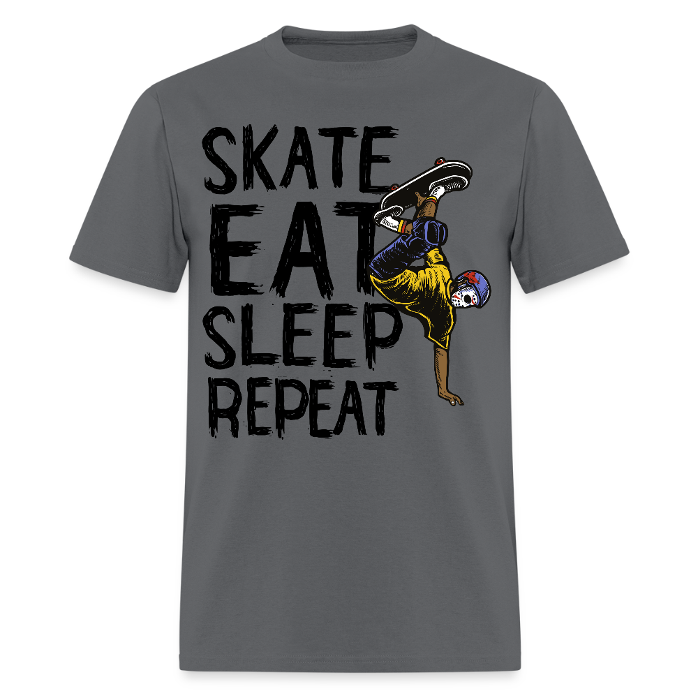 Unisex Classic T-Shirt Skate Eat Sleep Repeat - charcoal