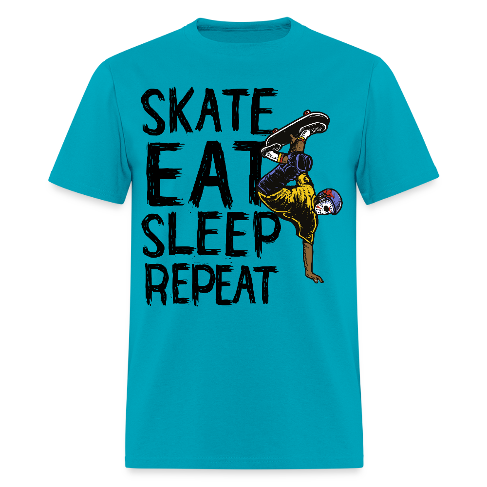 Unisex Classic T-Shirt Skate Eat Sleep Repeat - turquoise
