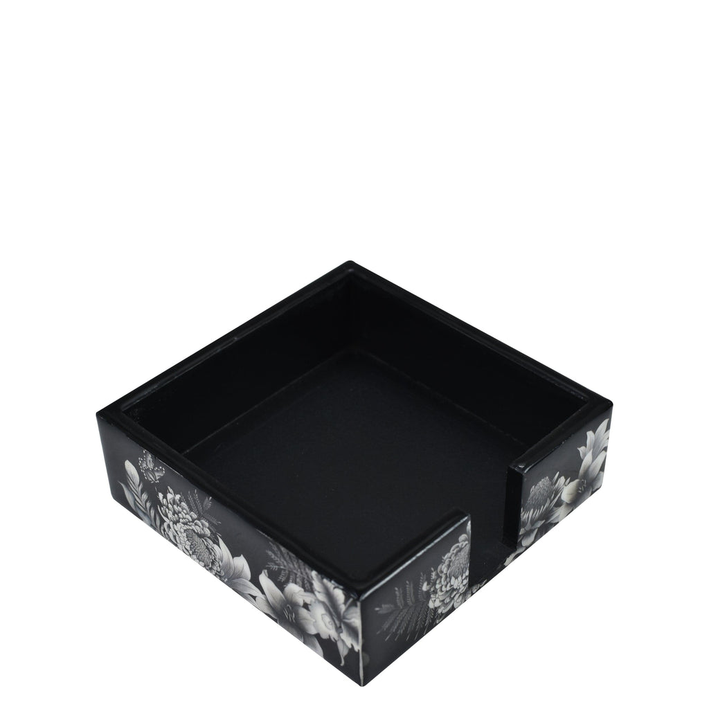 Set of 4 Wooden Printed Square Coasters Made of natural mango wood with enamel inlay - Leopard