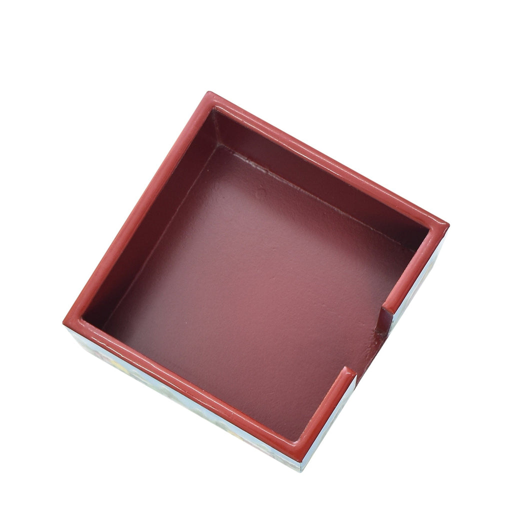 Set of 4 Wooden Printed Square Coasters Made of natural mango wood with enamel inlay - Christmas