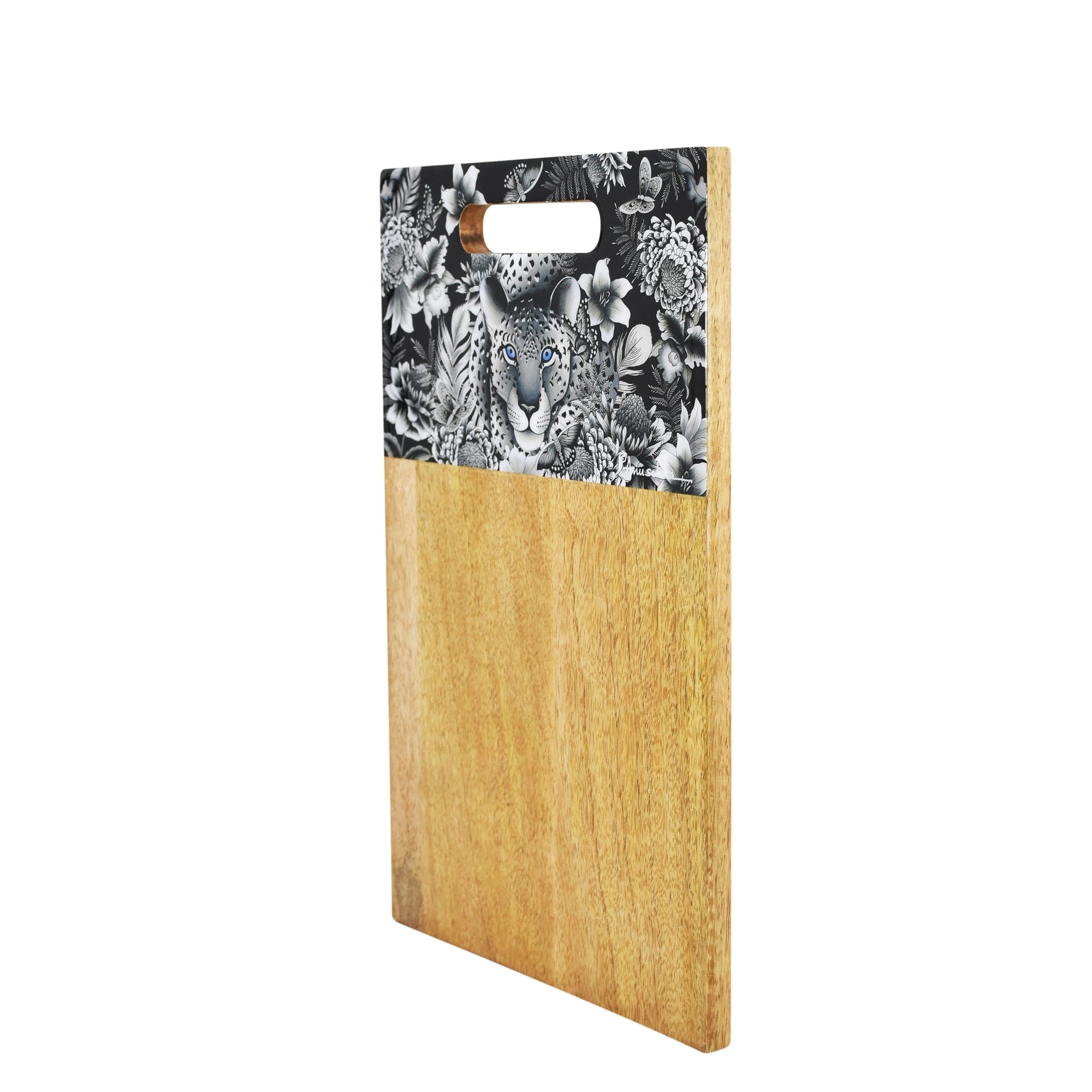 Wooden Printed Cutting Board - Durable, solid and lightweight mango wood. - Leopard