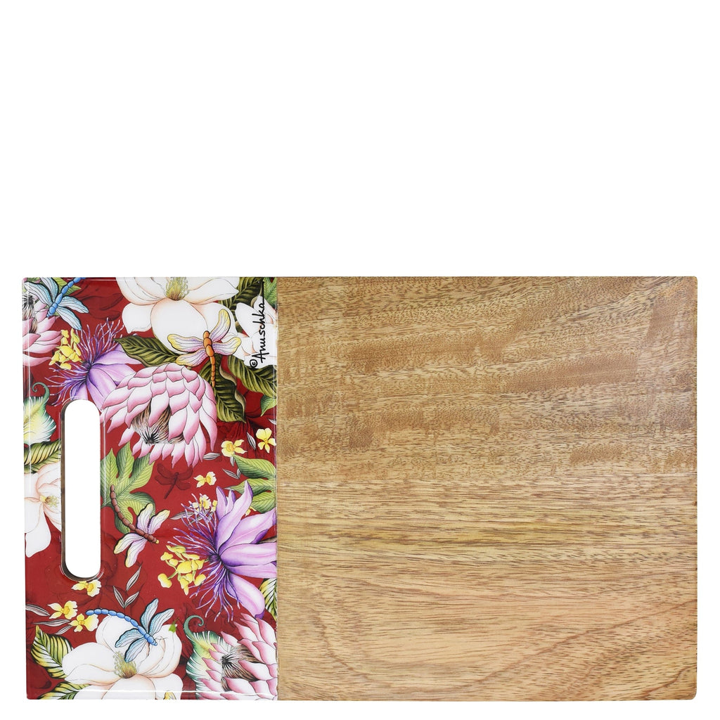 Wooden Printed Cutting Board - Durable, solid and lightweight mango wood. - Floral
