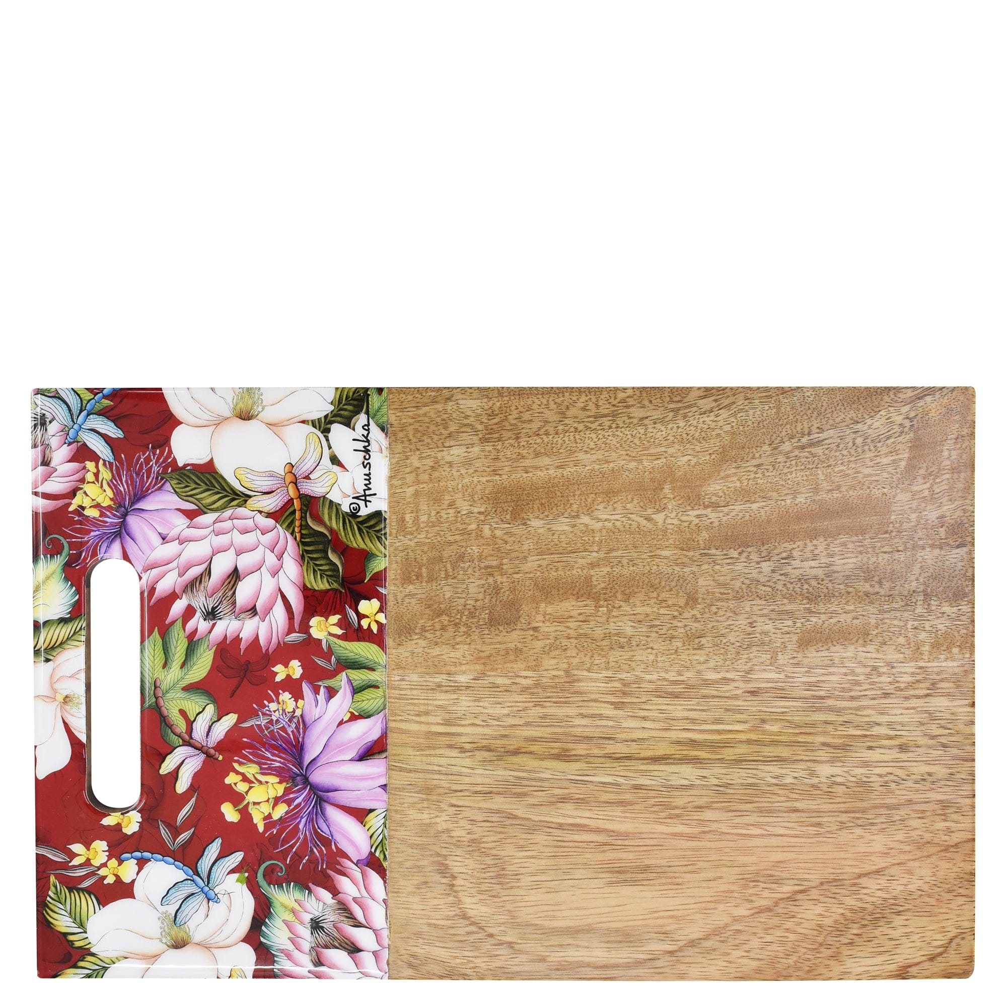 Wooden Printed Cutting Board - Durable, solid and lightweight mango wood. - Floral