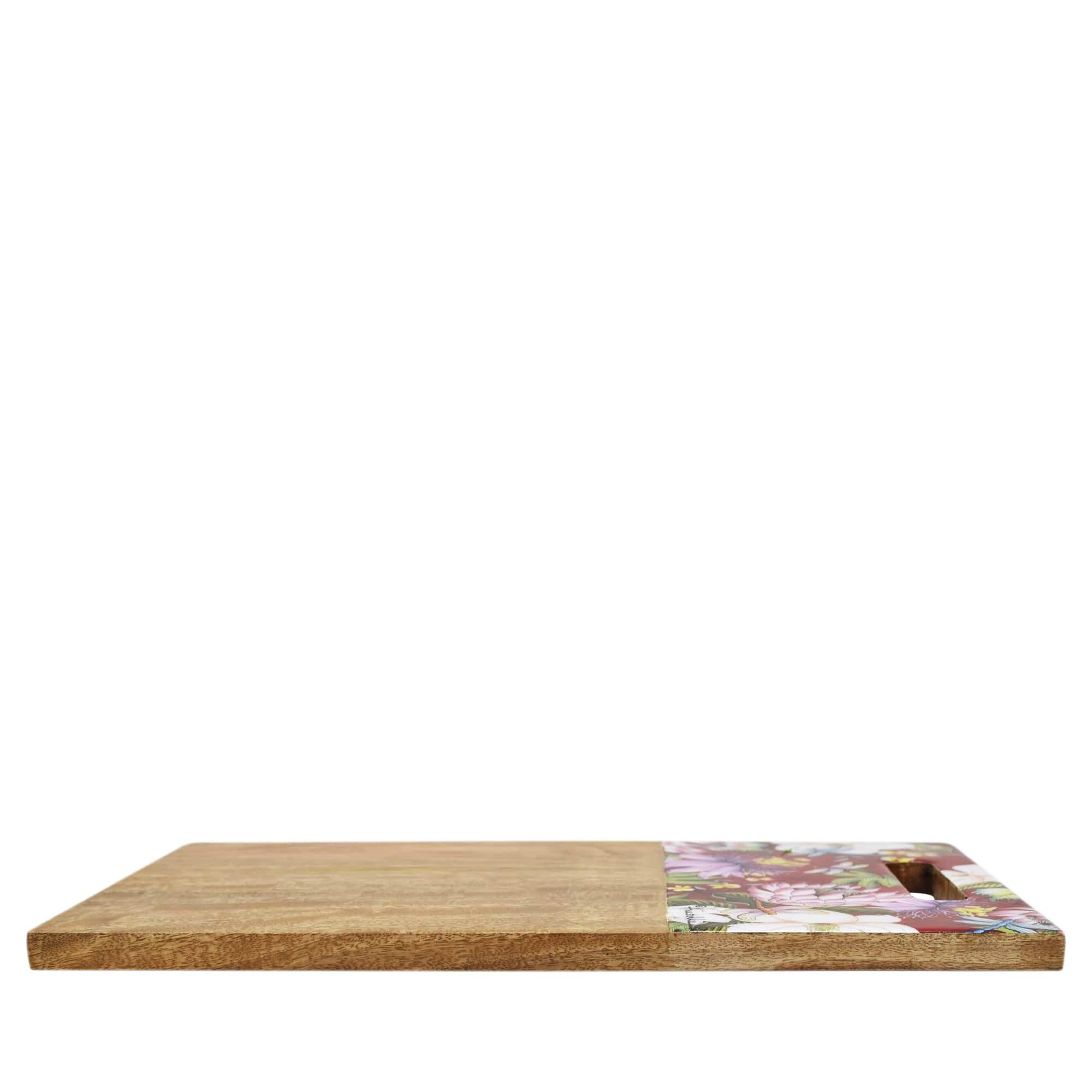 Wooden Printed Cutting Board - Durable, solid and lightweight mango wood. - Floral